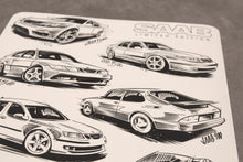 Load image into Gallery viewer, Set of original illustrated SAAB stickers
